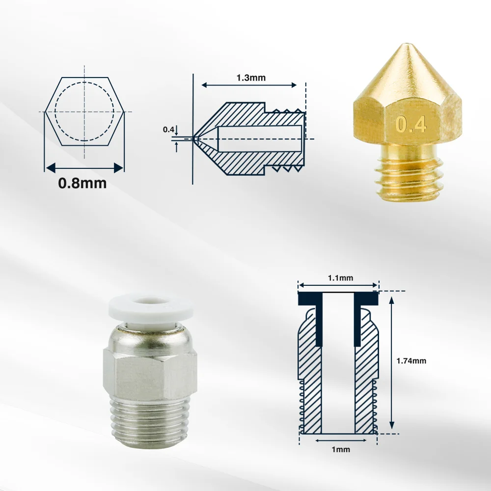 Untuk Creality Ender 3 CR-10 CR-10S Peningkatan Hotend Pengganti MK8 Kit Pendingin Ekstruder Logam Penuh Bagian Printer 3D Nosel 0.4Mm