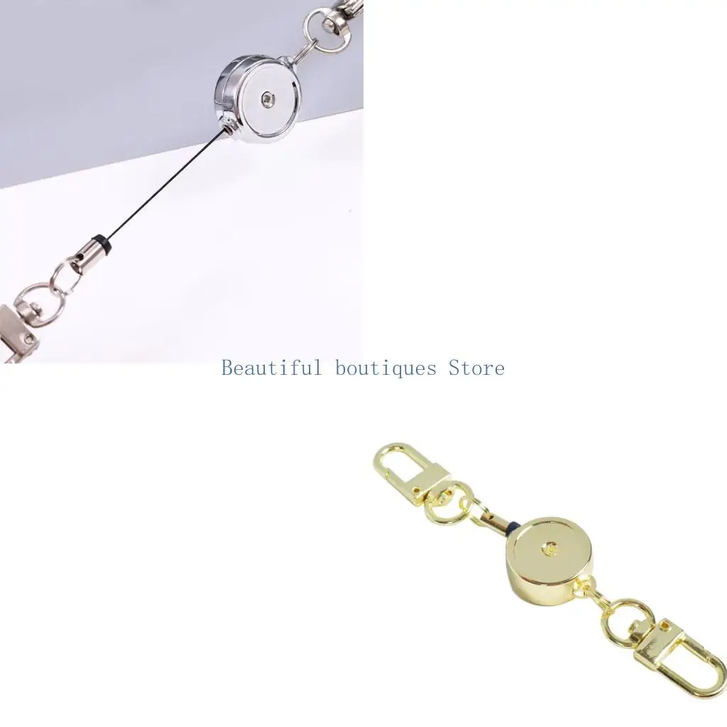 U4LF Compact Double Buckle Keychain Easy-to-Pull Buckle Rope Keyring For Purse Backpack Keys Easy Hanging Detach