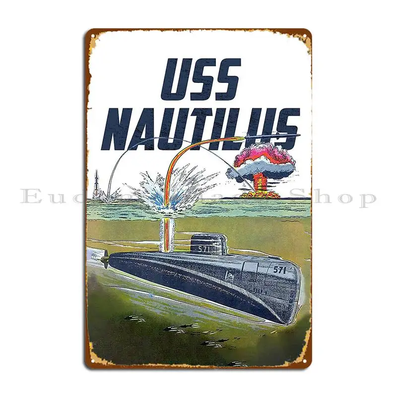 Uss Nautilus Usa Nuclear Submarine 1483 Metal Plaque Printed Customize Printing Mural Wall Decor Tin Sign Poster