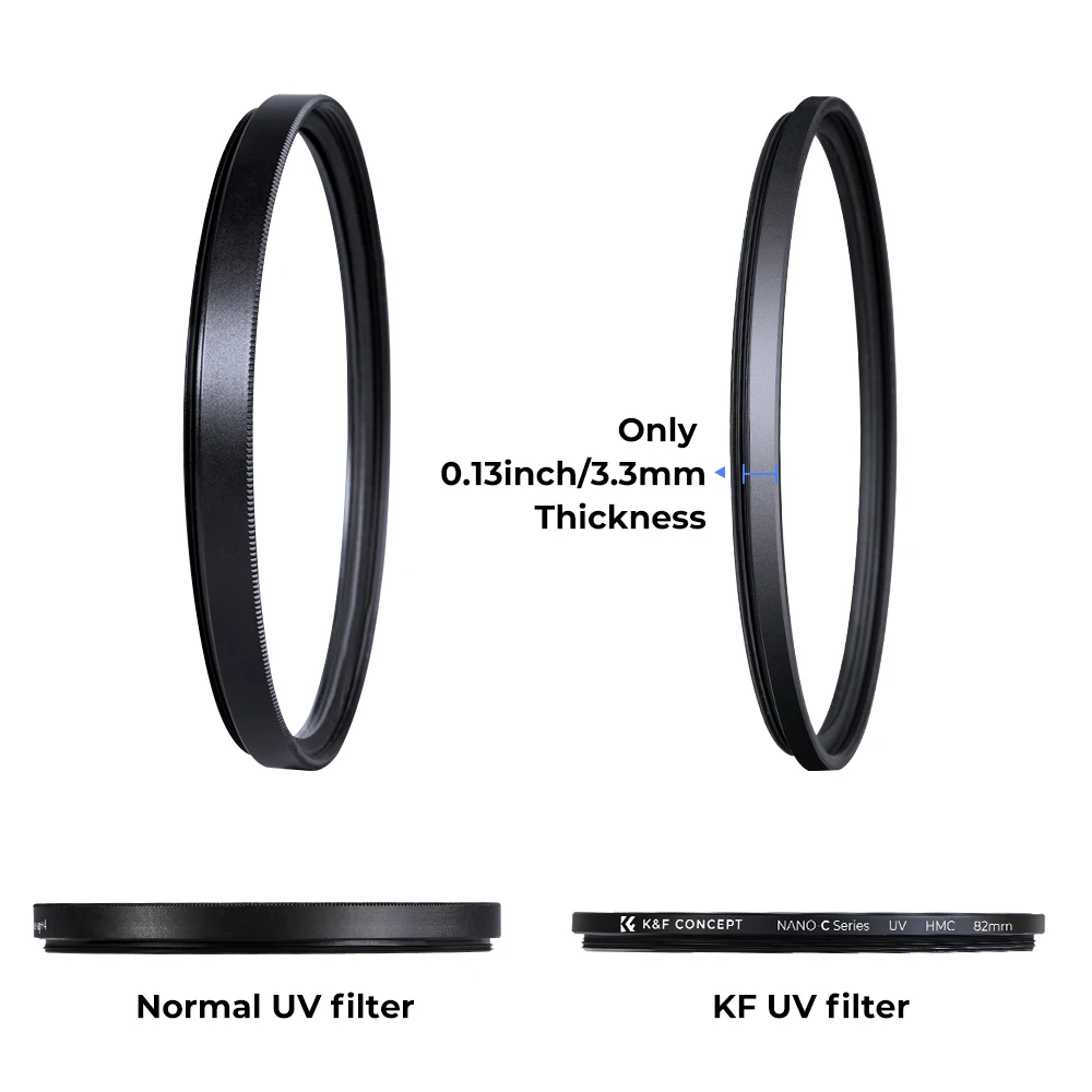 Filtr UV K&F CONCEPT 37/39/40.5/43/46/49/52/55/58/67/67/72/77/82mm, ultracienki filtr HD chroniący przed promieniowaniem UV do obiektywu aparatu — zdjęcie produktu 6