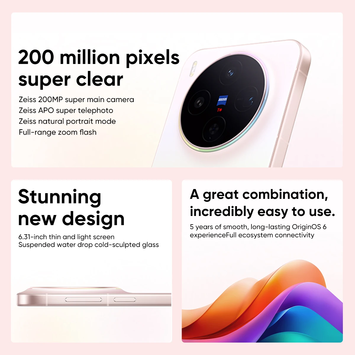 الهواتف الذكية Vivo X300 5G MediaTek Dimensity 9500 6.31 "120 هرتز 200MP OIS 6040mAh 90W SuperCharge تدعم NFC OTA #2