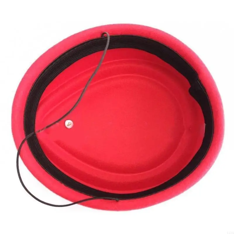 

L5YA Elegant Caps Women Soft Woolen Perfect for Flight Attendants and Stylish Stewardess Hat Cosplay