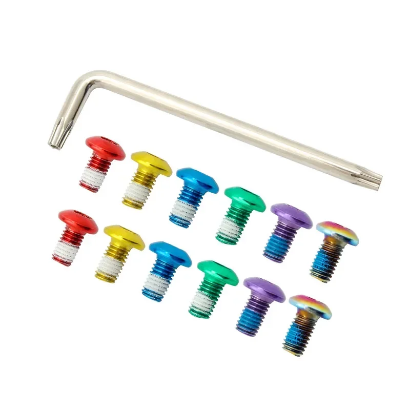 

Bicycle 12PCS Bike Disc Brake Rotor Fixing Bolt T25 M5x9mm Brake Disc Screws MTB Road Rotor Screws & Wrench Cycling Parts