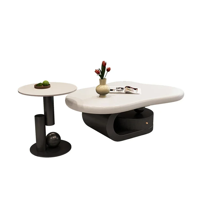 

Italian Minimalist Coffee Table Unique Aesthetic Space Saving Clear Decoration Side Table Modern Mesa Auxiliar Salon Furniture