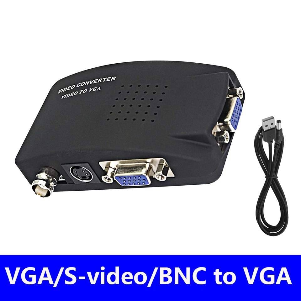 

BNC S-Video VGA to VGA Converter Box PC to TV VGA Input to VGA Output Digital Switch Box For PC MACTV Camera DVD DVR