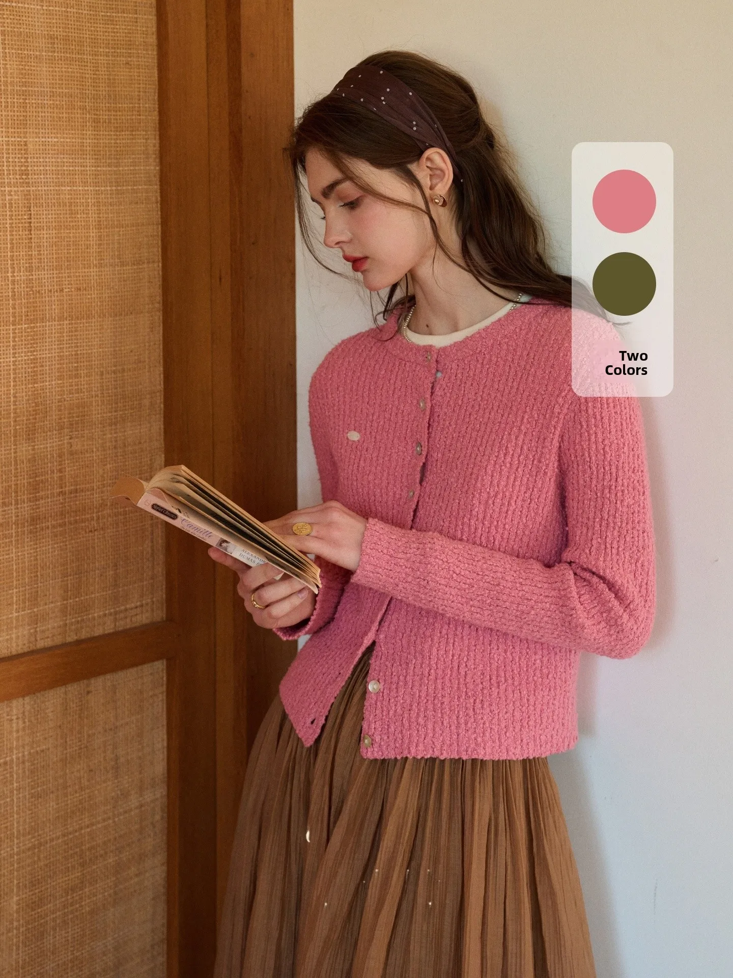 

SimpleRetro Women's Short Knitted Sweater Long Sleeve round Neck Texture Feeling Soft Cotton Commute Style Fashionable