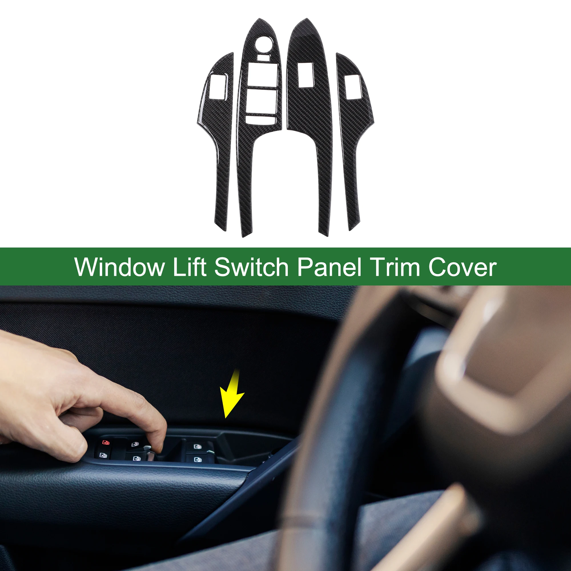 

UXCELL 1 Set Window Lift Switch Panel Trim Cover for Cadillac ATS 2013-2019 Black