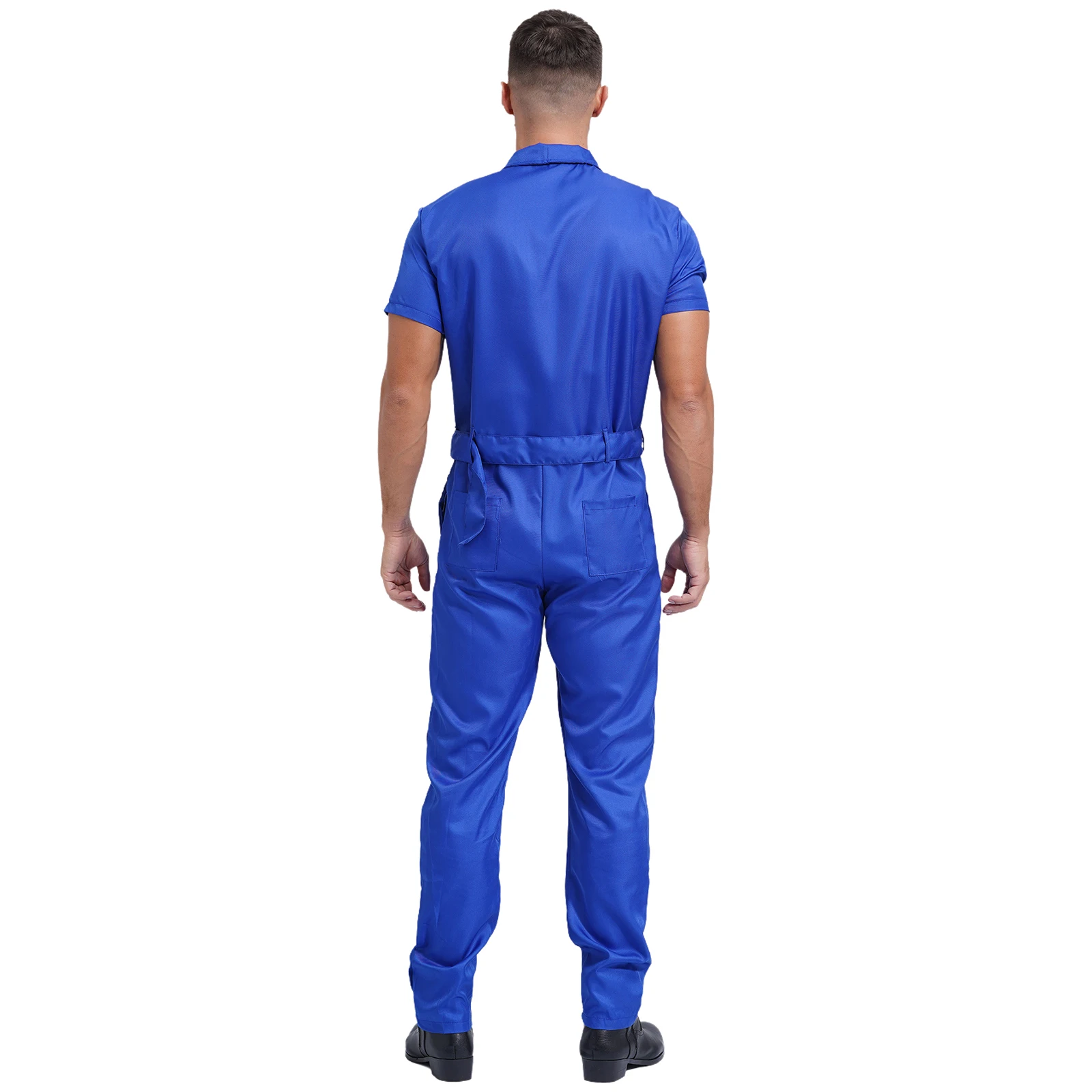 Heren Korte Mouw Ritssluiting Overall Overall Jumpsuit Monteur Uniformen Slijtvaste Beschermende Pak Auto Reparateur Werkkleding