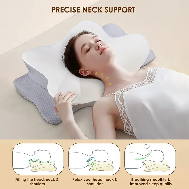 Ergonomic Orthopedic Memory Foam Pillow Breathable Shoulder Pain Soft Memory Sleeping Cervical Pillow Mat Shoulder Neck Massager