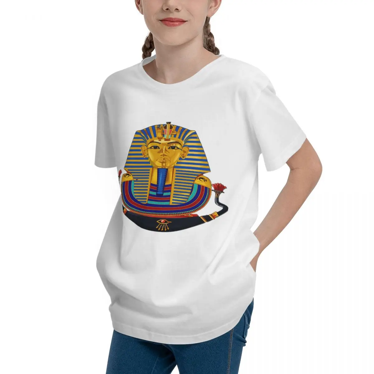 Teeanger Basic Short Sleeve T-Shirt Egyptian Pharaoh And A Pharaonic Ship For HarajukuTop quality Tshirt Unique Vintag Teeanger