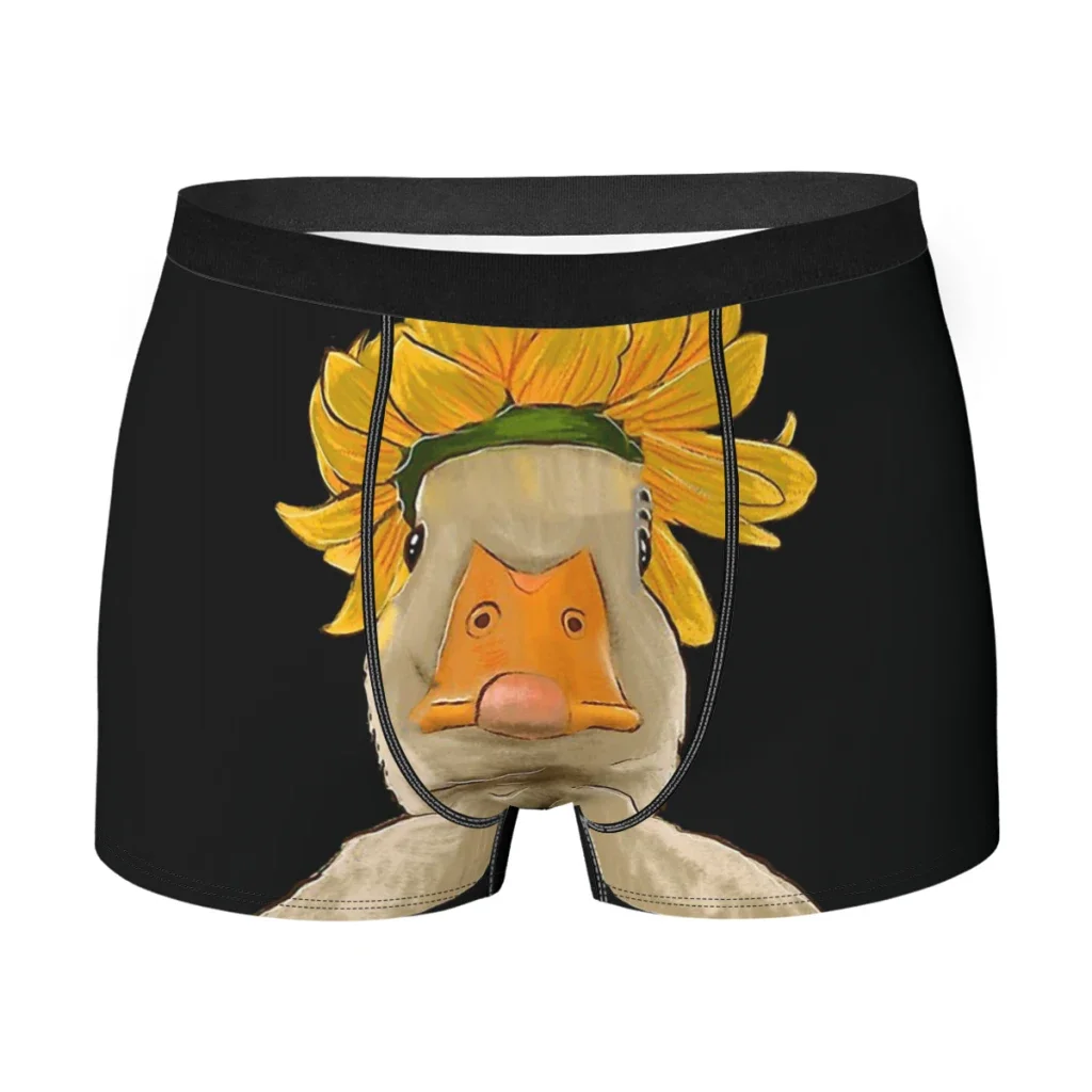 Loyal And Proud Flower Duck Wearing Sunflower Underpants Breathbale Panties Male Underwear Ventilate Shorts Boxer Briefs