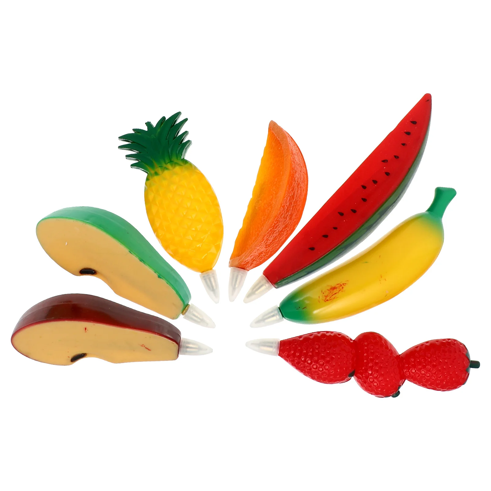 7Pcs Cartoon Fruit Shaped Gel Ink Pens Creative Eco Friendly Student Writing Roller Ballpoint Pen Smooth Ink Portable