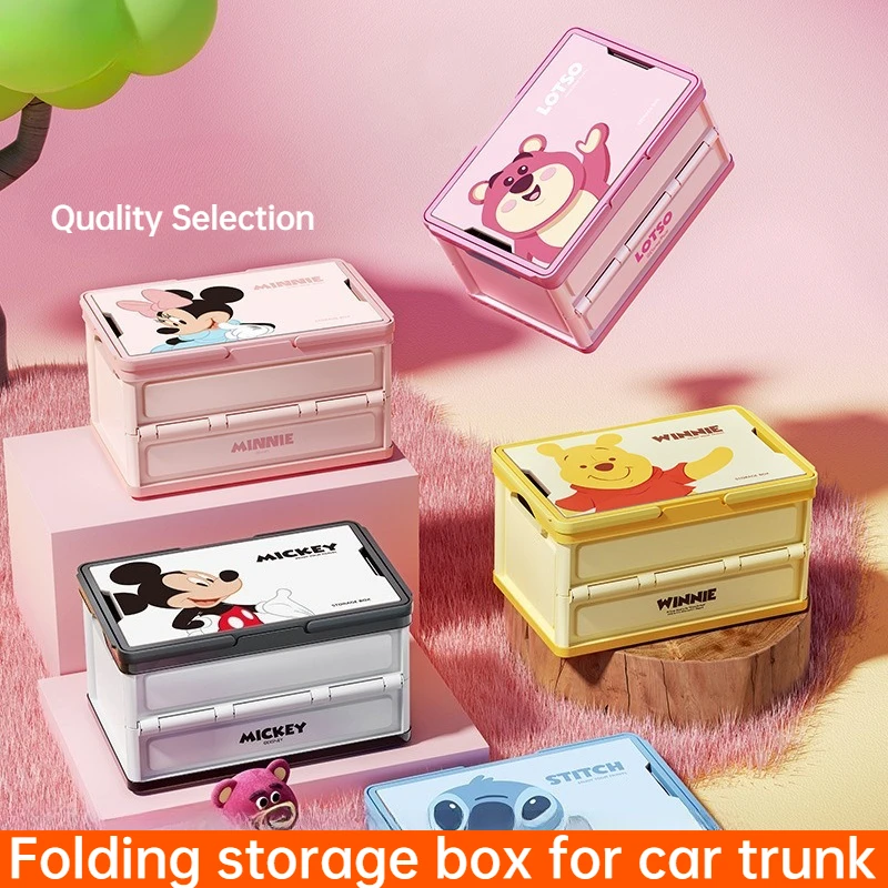 Strawberry Bear Car Storage Box Outdoor Camping Folding Organizer for Trunk Interior Space Efficient Automobile Storage Solution
