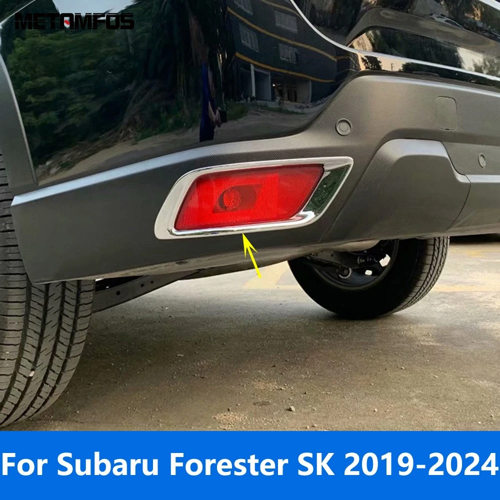 For Subaru Forester SK 2019-2021 2022 2023 2024 Chrome Rear Fog Light Lamp Cover Trim Foglamp Protection Frame Car Accessories