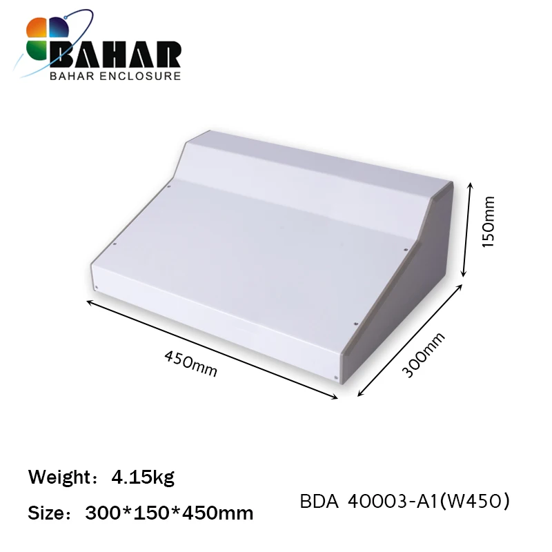 1 PCS Bahar Enclosure Iron Case Wire Junction Box Instrument Shell Sloping Cover Desk Top Enclosure SIZE 300X150X450MM BDA 40003