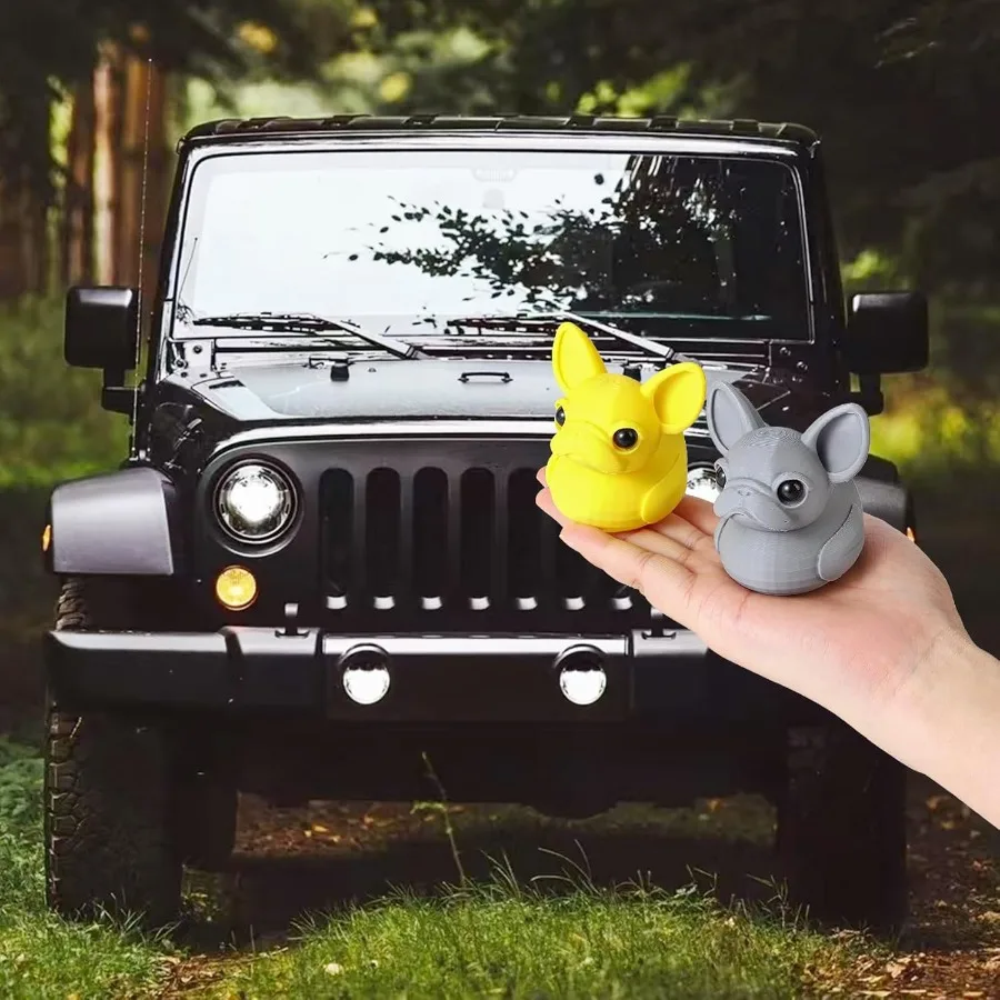 Pato De Bulldog Francés con estampado 3D, pato francés para Jeep Ducking Bulldog, regalos para amantes, decoración De estantería, tones para salpicadero De coche, Orname