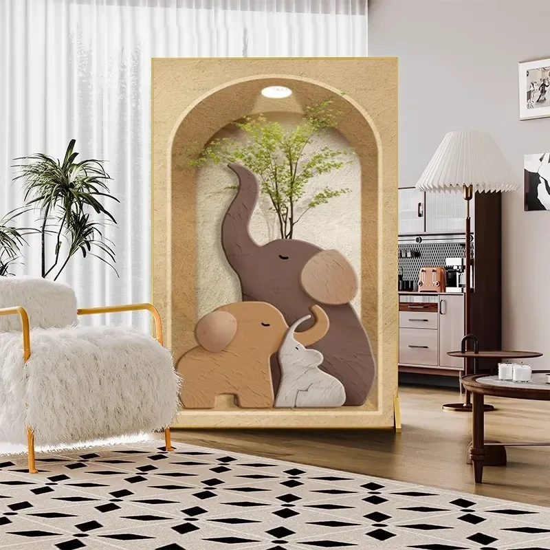 Nordic Cream Partition Screen Modern Luxury Entryway Divider Small Seat Home Restaurant Room Separator Privacy Panel Decor