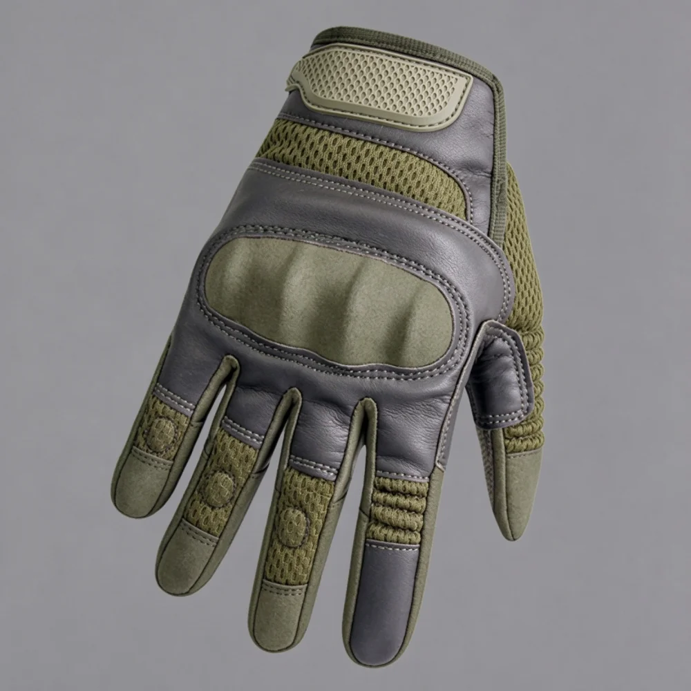 PU Leather Tactical Full Finger Gloves Sport Combat Outdoor Hunting Shooting Motorcycle Gloves Men Touch Screen Anti-Skid Design