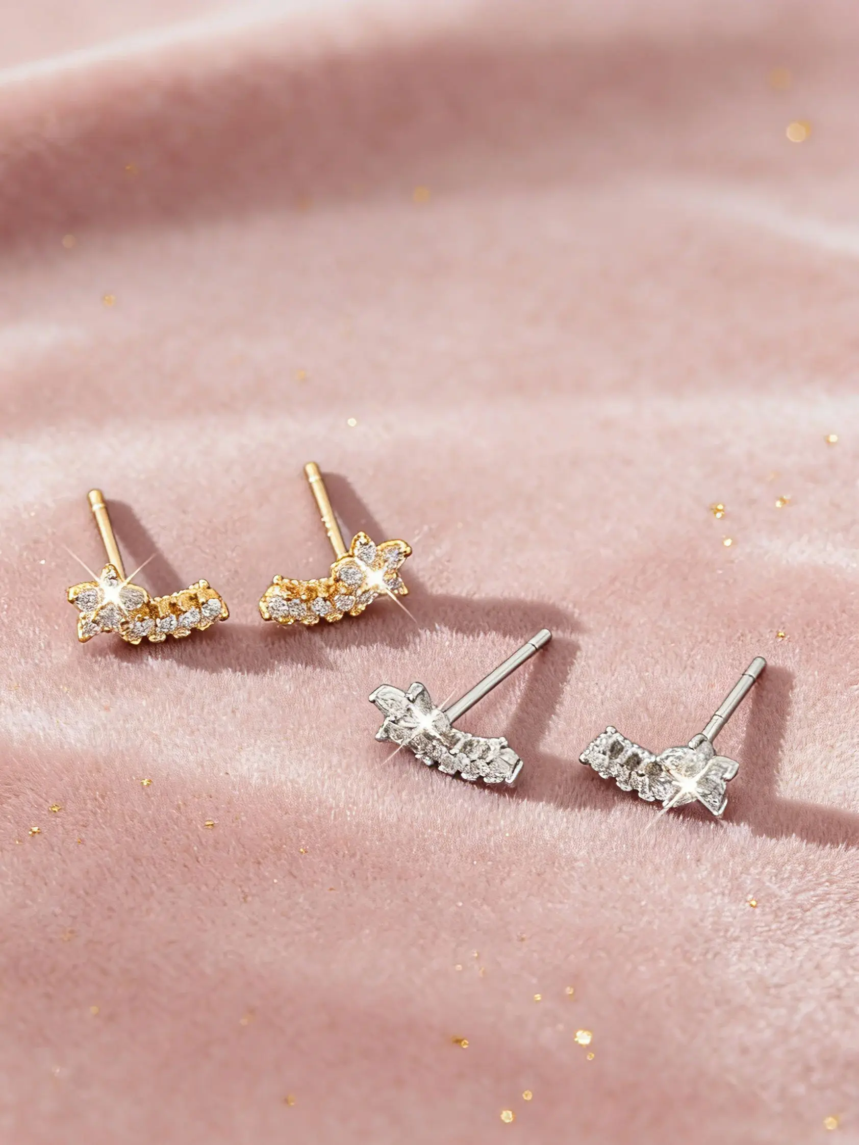 

Mini Rose 925 Sterling Silver Sweet And Lovely Female Earrings, Original Design, Temperament Luxurious Jewelry