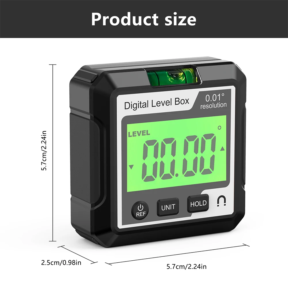 Mini Digital Angle Meter 4*90° Inclinometer With Magnetic Base Level Finder Protractor Angle Ruler Measuring Tool