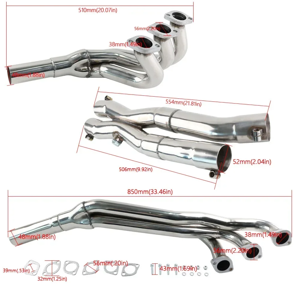 Exhaust Manifolds Header Long tube FOR 88-93 BMW E30 E34  320I 323I 325I 325IX M20 6CYL