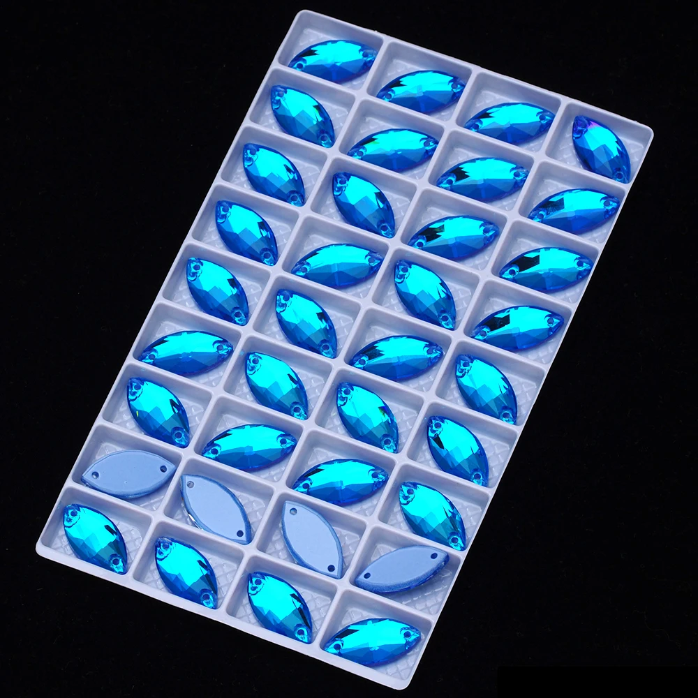 Pubrilex Electric Blue DeLite Aufnähbare Kristall-Glitzersteine für Bastelmaterialien, Kleidung, Schmuckdekoration – Detail 7