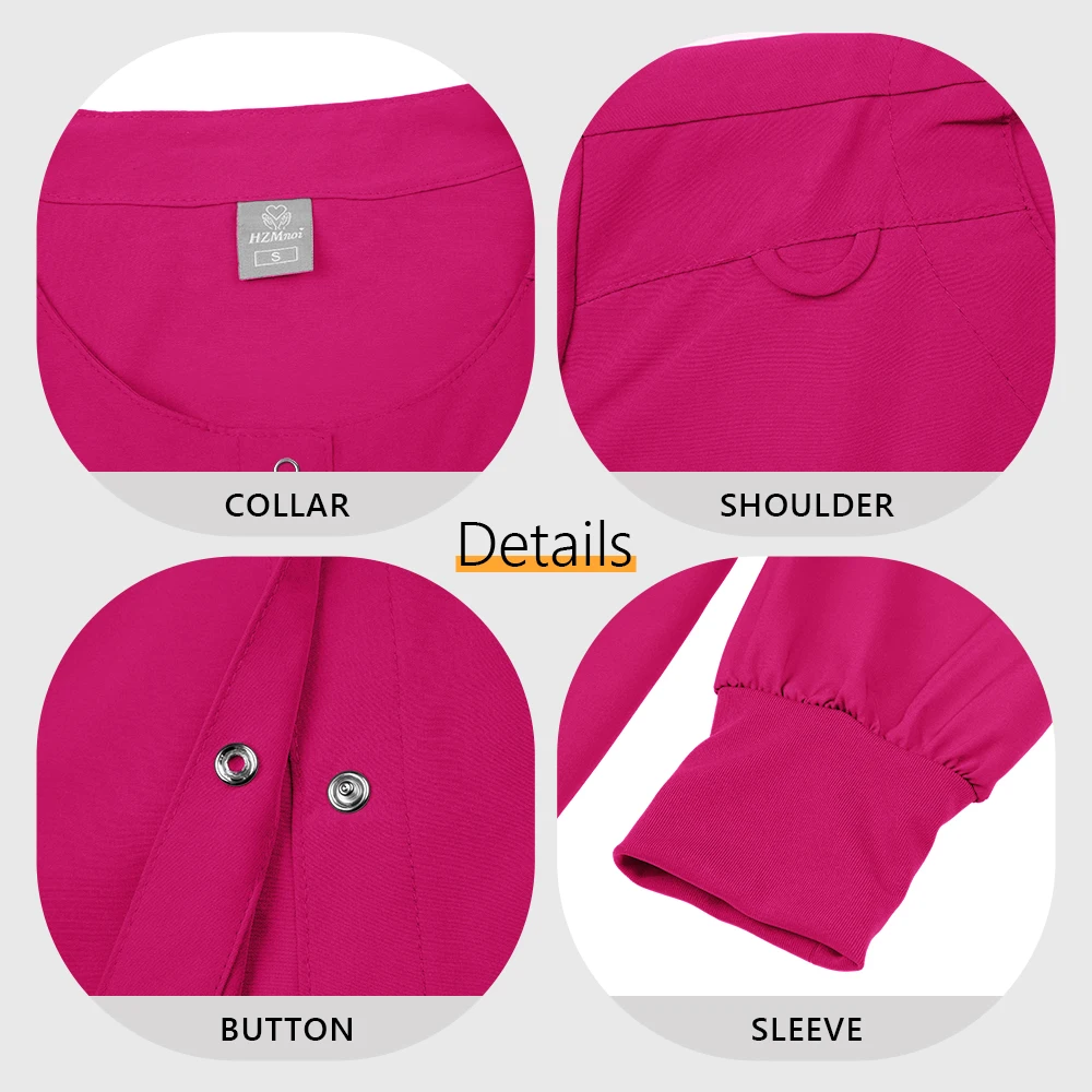 ممرضة فرك سترة النساء الرجال معطف الطبية الجراحية العمل مستشفى موحدة طبيب الأسنان عيادة أبلى صيدلية الحيوانات الأليفة متجر العمل موحدة