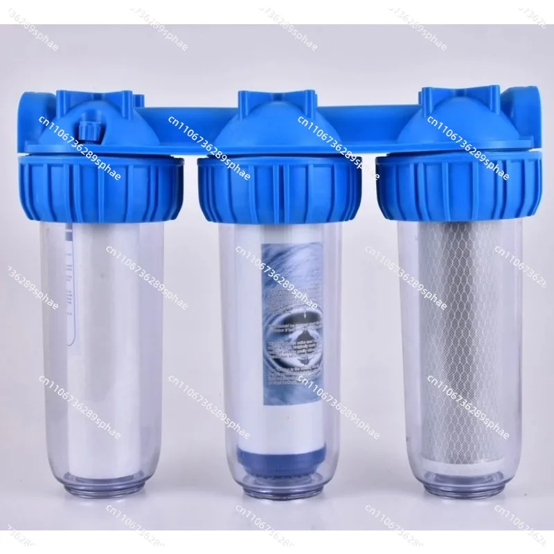 10 inch three-stage transparent bottle triplet pre-filter household kitchen tap water pipe filter water purifier
