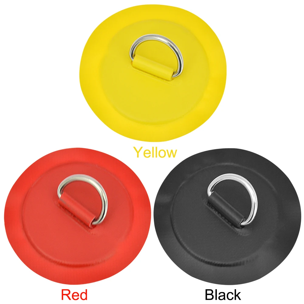1-10PCS 8CM Stainless Steel D Ring Pad Surfboard D-Ring Patch SUP D-Ring Patch Deck Rigging Rope Ring Inflatable Boat PVC Patch
