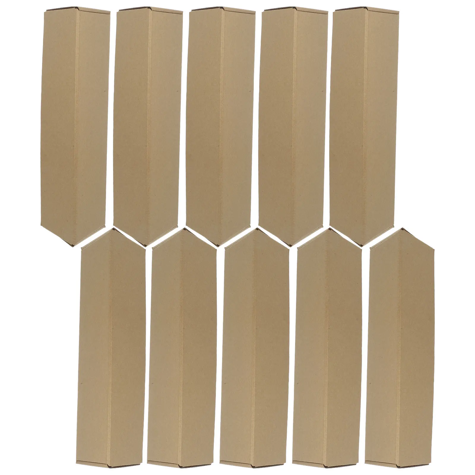 10Pcs Wine Bottle Storage Box Eco Friendly Kraft Triangle Mailing Tube for Posters Documents Shipping Drawing Tube