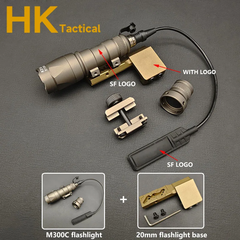 Imagem -06 - Tactical Scout Light Rifle Arma Lanterna Led Hunting Spotlight Interruptor Pad de Pressão sf M600c M600 M300 M300c