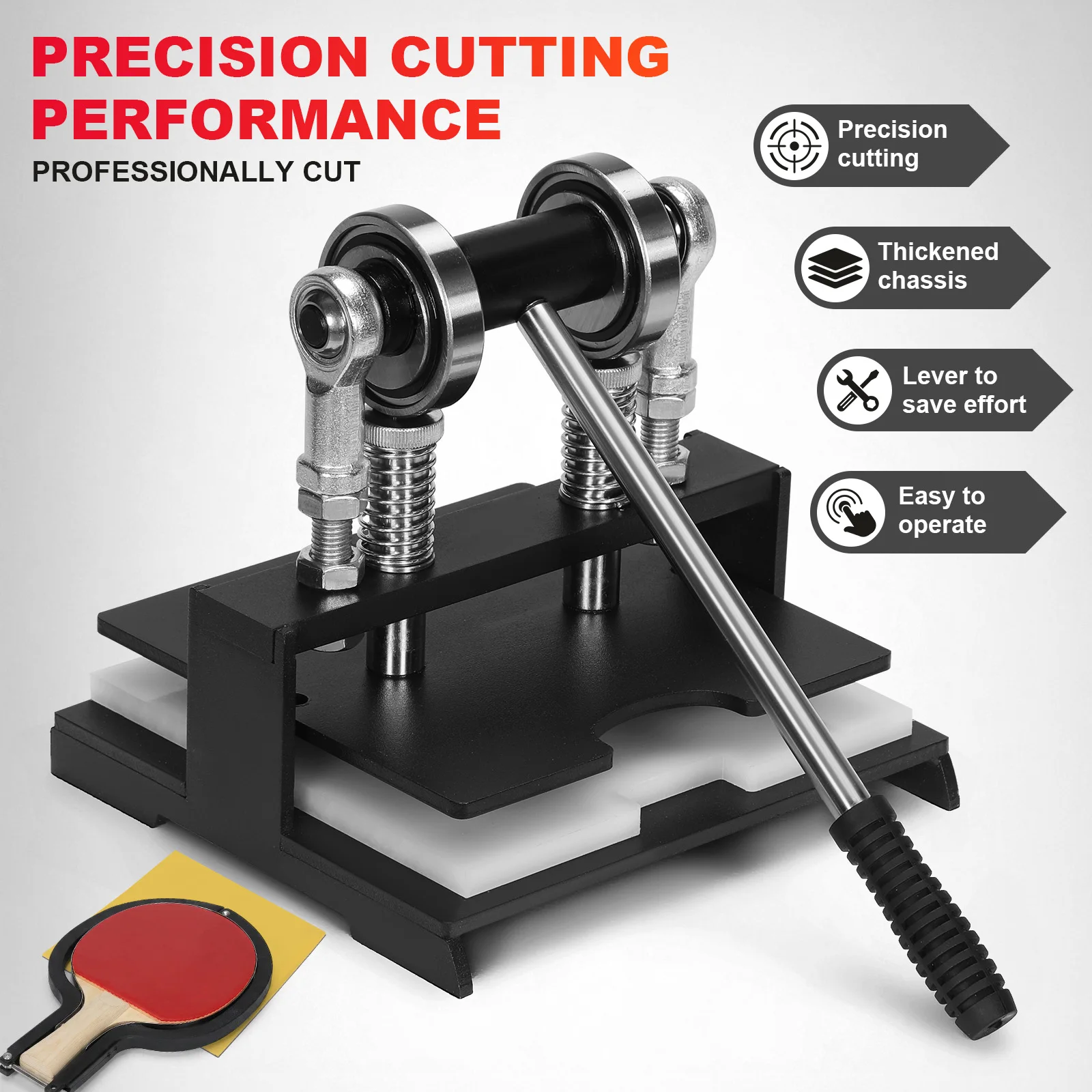 

Ручной станок для резки резиновых накладок для настольного тенниса, машина для вырубки кожи, с двойным роликовым подшипником и основанием толщиной 8 мм