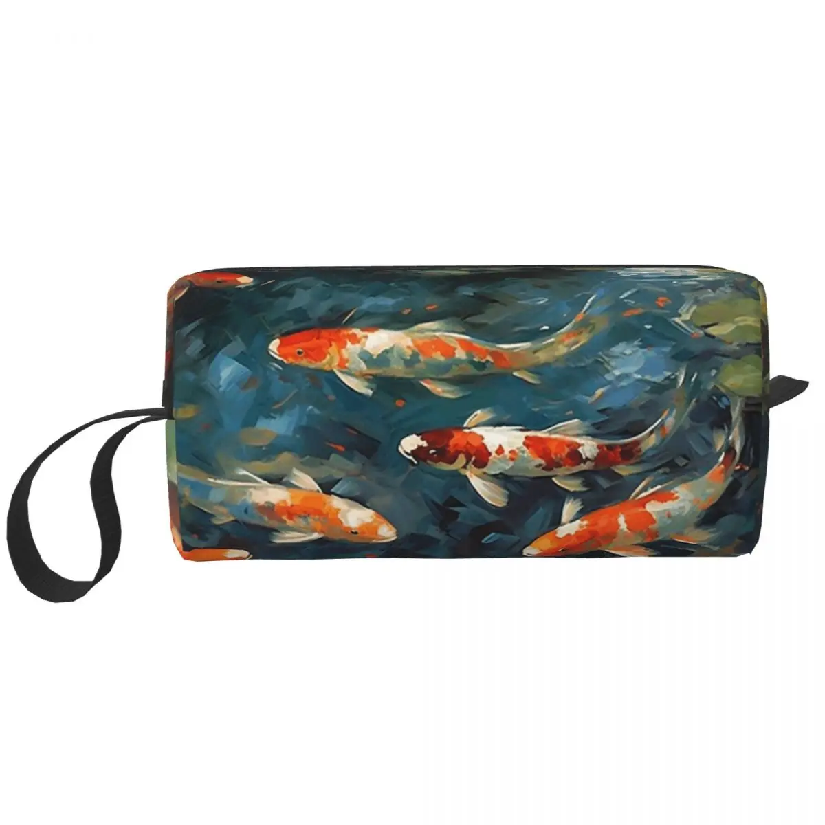 Vibrant Pond And Colorful Koi Fish Pencil Case for Boy Girl Pen Box Pencil Bag Stationery Supplies Travel Women Cosmetic Bag