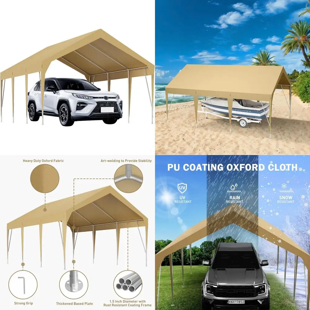 

Сверхмощный уличный навес для автомобиля, водонепроницаемый, устойчивый к ультрафиолетовому излучению, всесезонный портативный гаражный укрытие, палатка для вечеринок, беседка для автомобилей