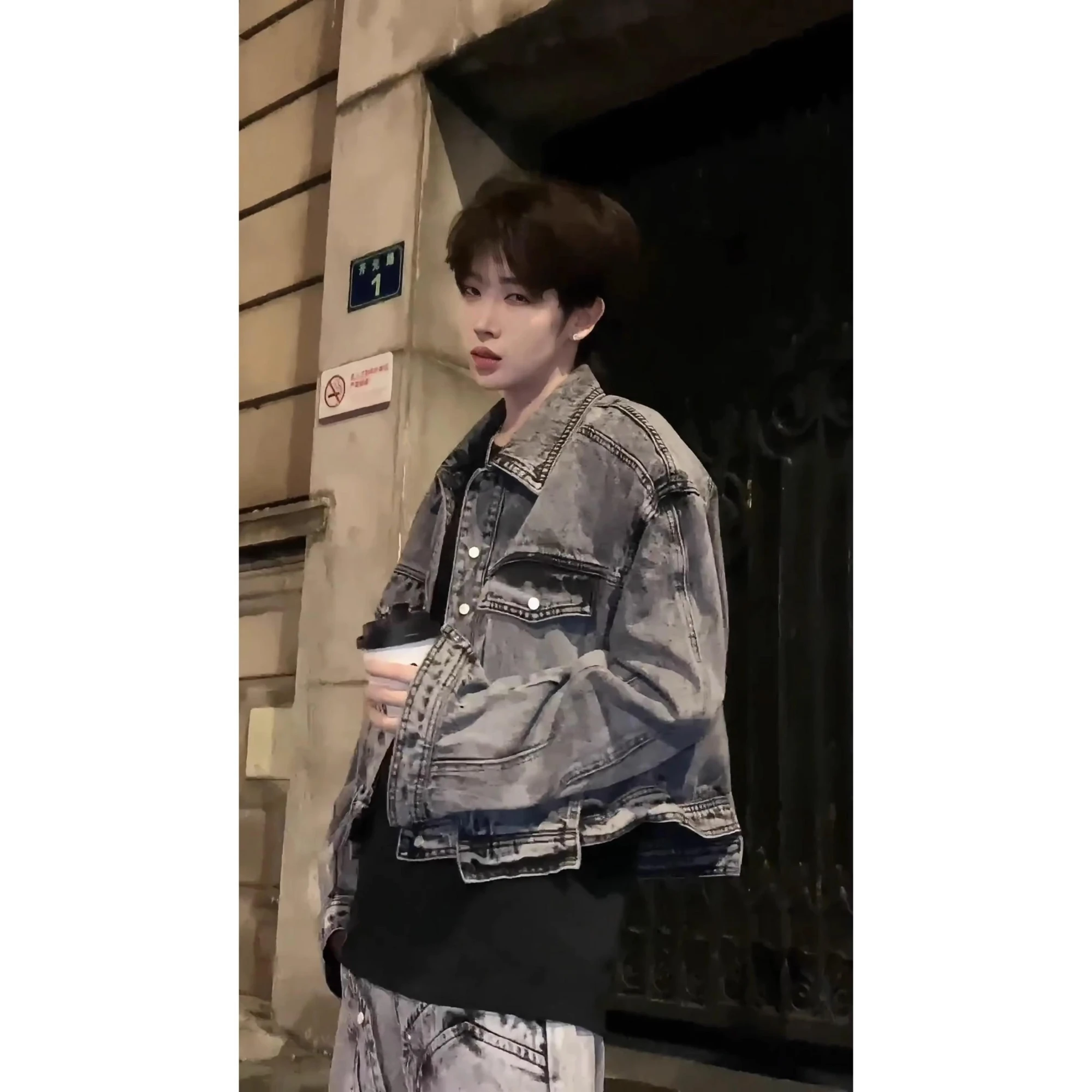 

Винтажная джинсовая куртка Waed ey ort с американским воротником, прямого кроя, с длинными рукавами, для молодежи, весна