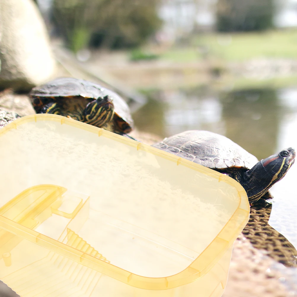 

4pcs Plastic Aquarium Reptile Habitat Turtle Raising Household Tortoise Turtle Tank With Platform Non-Slip Tank For