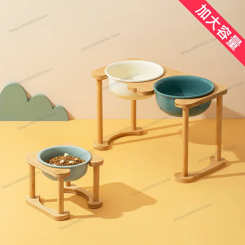 For  Dog Bowl, Dog Food Bowl, Dog Cat Double Bowl To Prevent Tipping Over