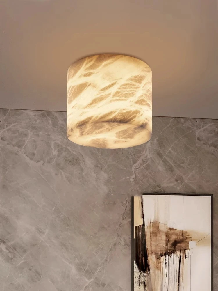 Modern Home Decoration Small Marble Ceiling Lamp Led 2024 New Design Spanish Marble Lustres for Bedroom Hallway YX185TB