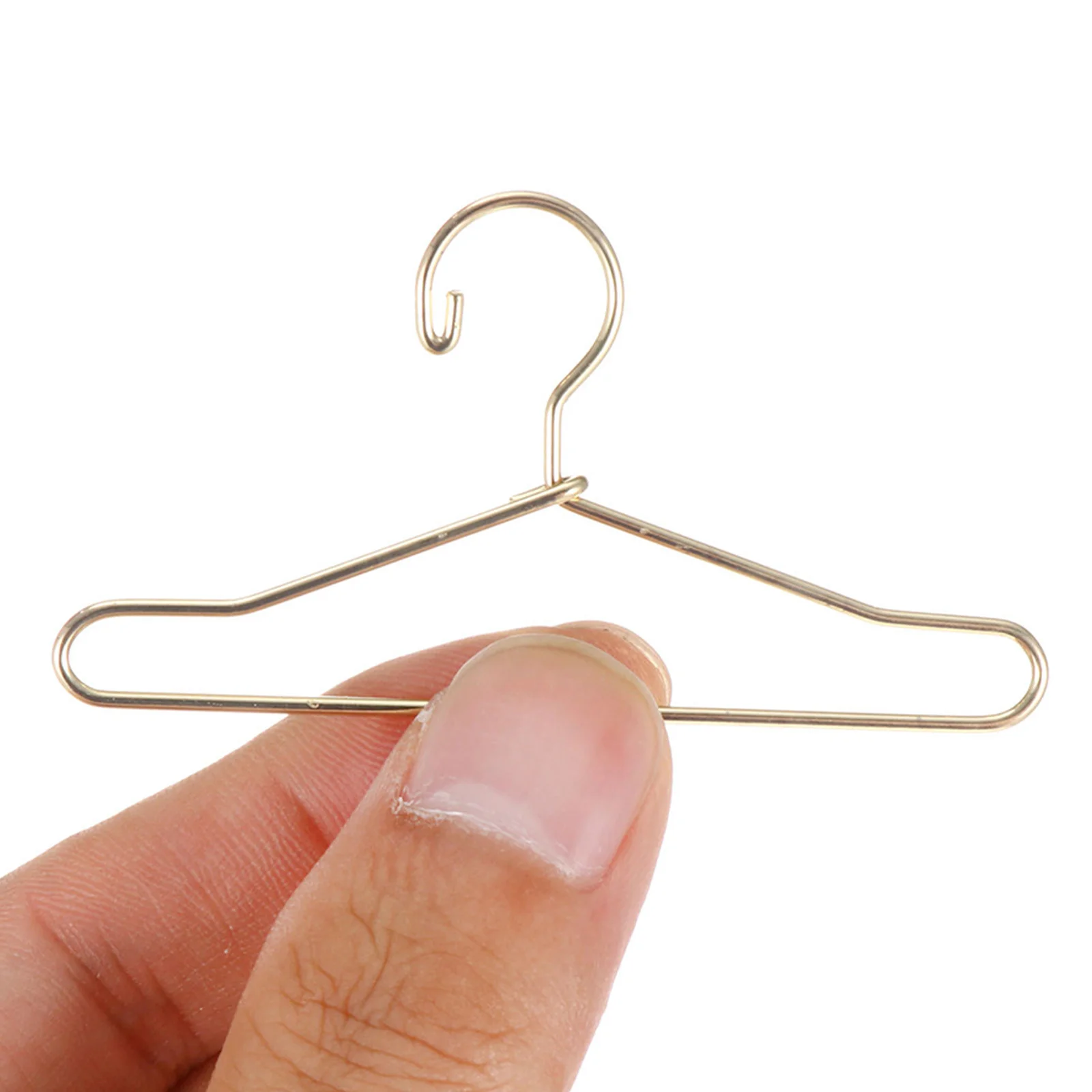 

24Pcs Mini Clothes Hanger Metal Small Wardrobe Accessories for Miniature Closet Storage Organizer Dollhouse Outfit Display