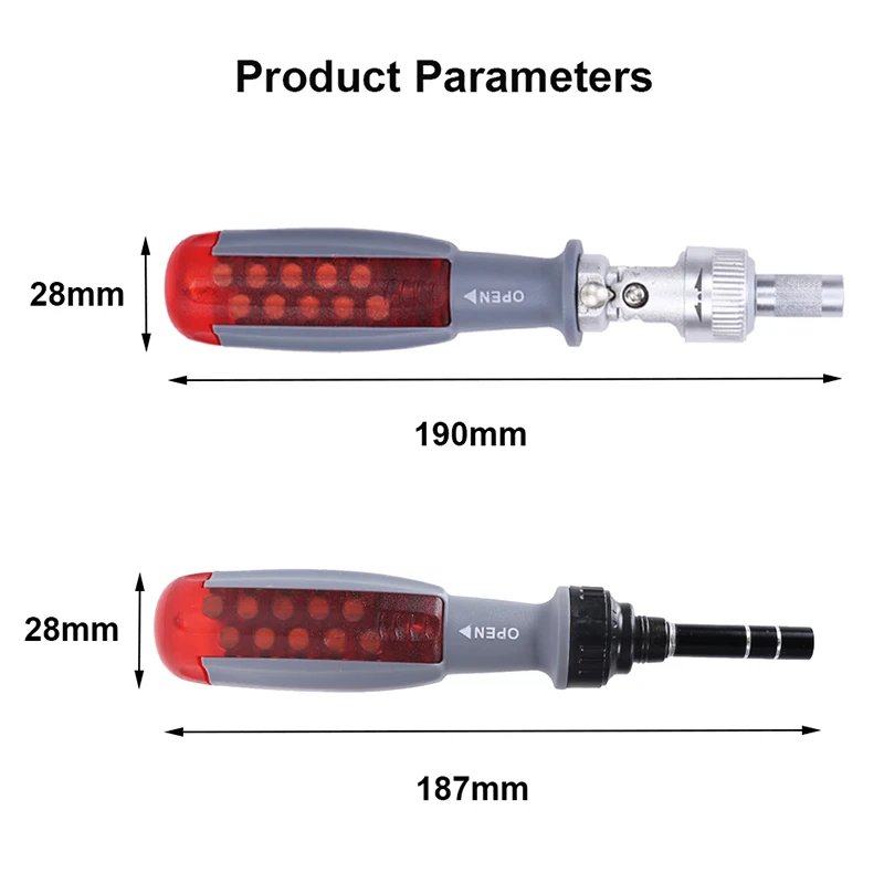 Precision Ratchet Screwdriver Bit Set Magnetic Screwdrivers Kit 1/4 Inch Inside Hexagon Adjustable Angle Household Repair Tools