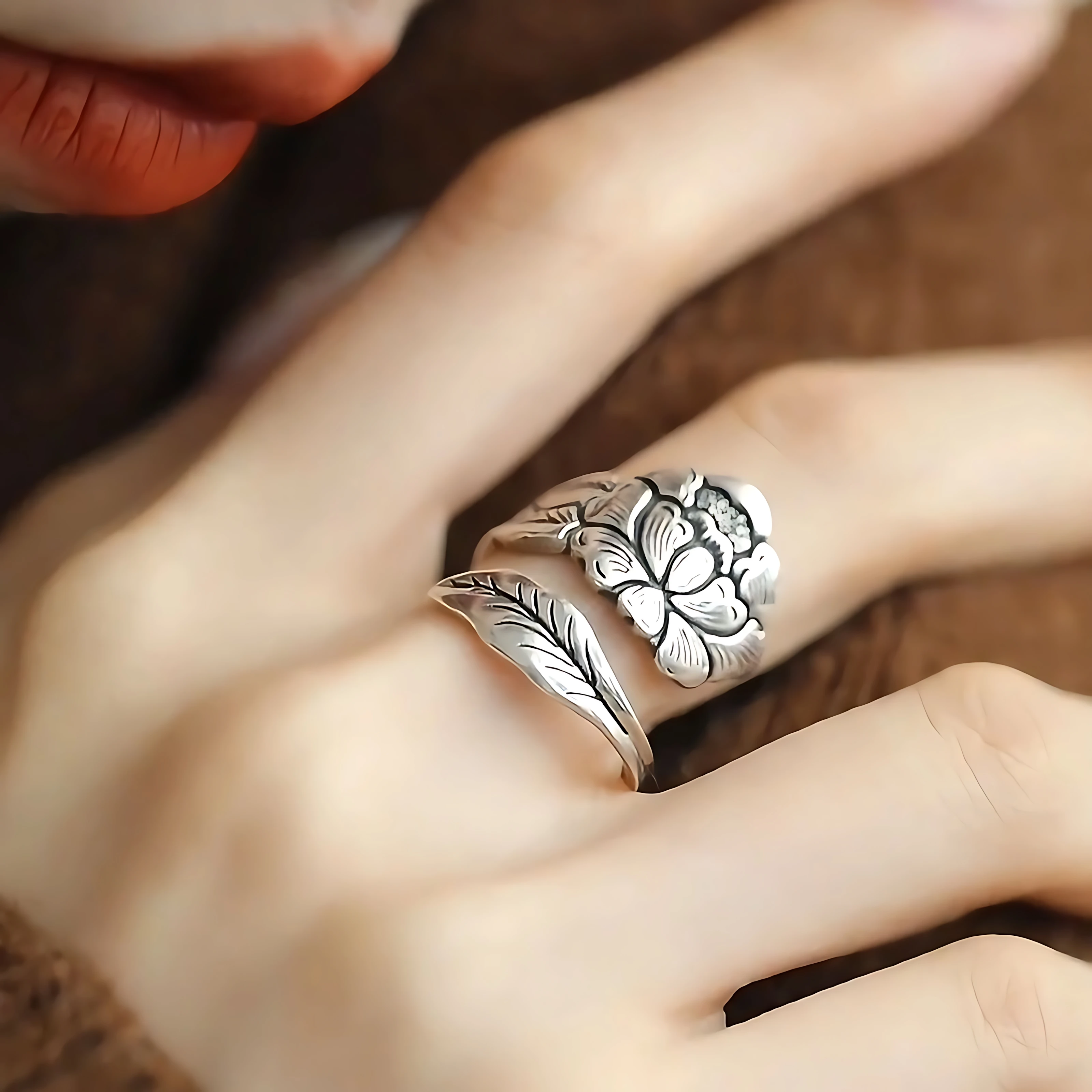Men's 925 Sterling Silver Wing Shape Adjustable Ring