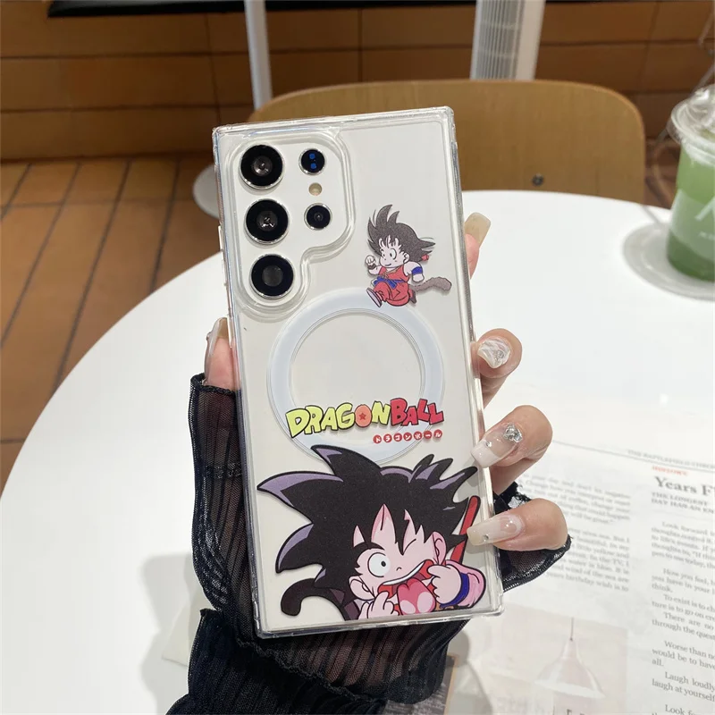 Cute Japan Anime Dragon Ball Z Magnetic Wireless Charge Magsafe Case For Samsung S24 S23 S22 S25 Ultra Cover for Galaxy S25 Plus