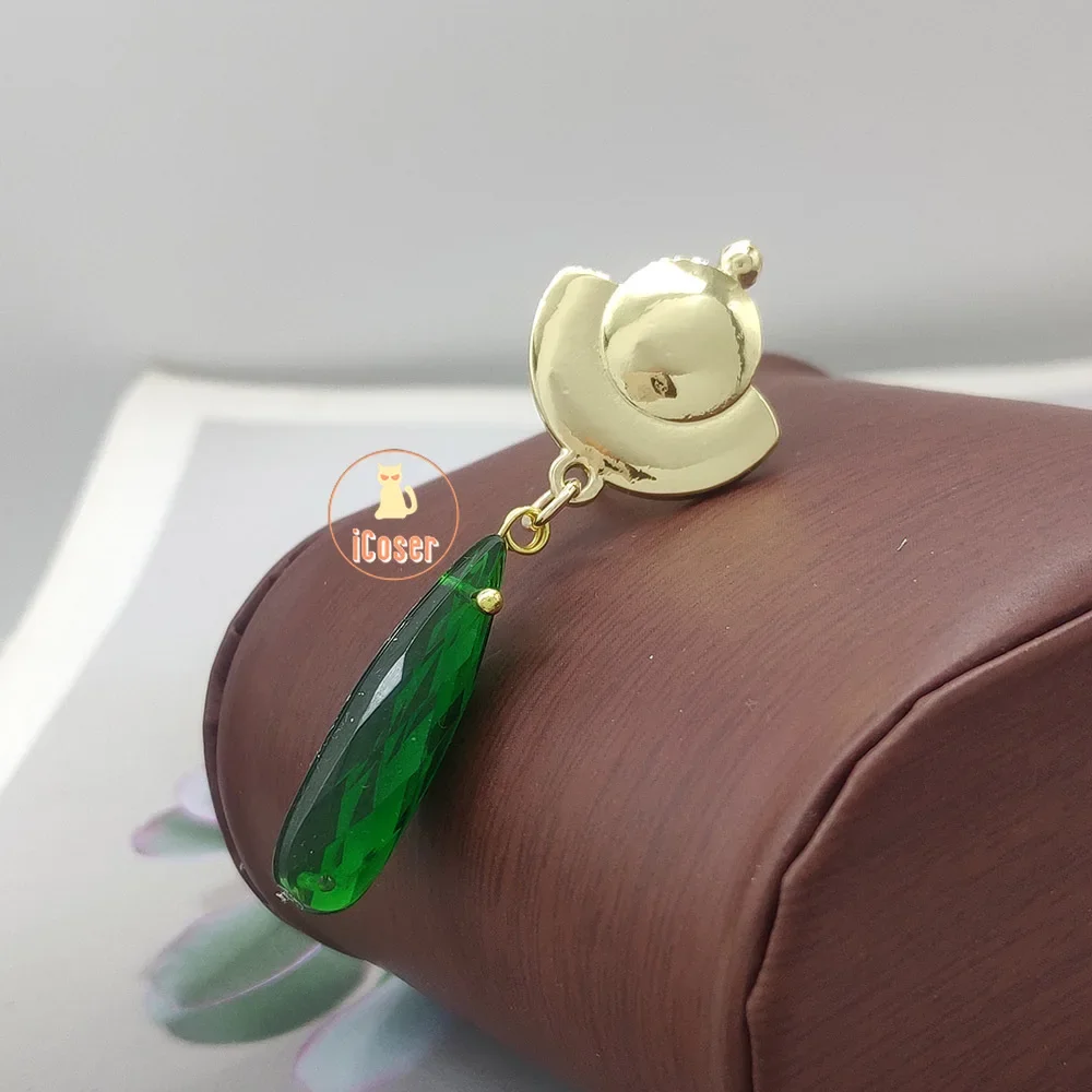 Pendientes de Anime The boticary Diaries Maomao Cosplay, Clips para la oreja, colgante verde, tachuelas para la oreja, accesorios para mujeres, regalos para niñas