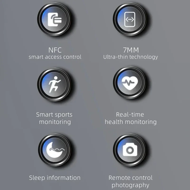 Anillo inteligente NFC: monitor de sueño y salud del ritmo cardíaco IP68 Función de modos deportivos a prueba de agua Anillos ultrafinos de 7 mm con estuche de carga