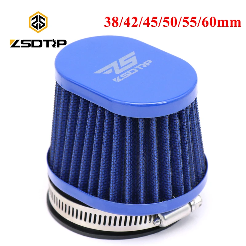 【セール中】ZSDTRP 38-60 ミリメートルオートバイユニバーサル交換エアクリーナー吸気フィルターダートバイク ATV ブルーエアフィルター