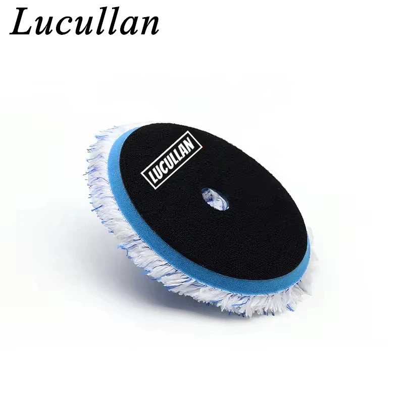 Lucullan 130mm Backer Microfiber Wax Removal Sponge DA Finishing Foam Pad with Black Hook&Loop