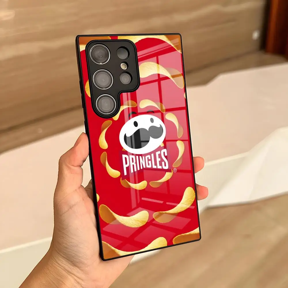 

Delicious Snack P_PringleS Phone Case For S25 Ultra Samsung S24 Fe S22 S20 S23 21 Plus A54 A34 A53 A16 Glass Cover