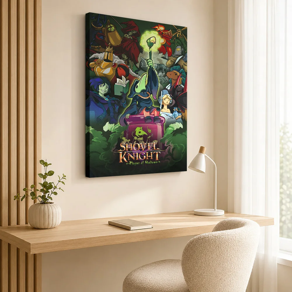 Shovel Knight Plague Of Shadows Character Collage Canvas Posters Dark Wall Decor With Customized Photo For Teen Room Ideal Gift