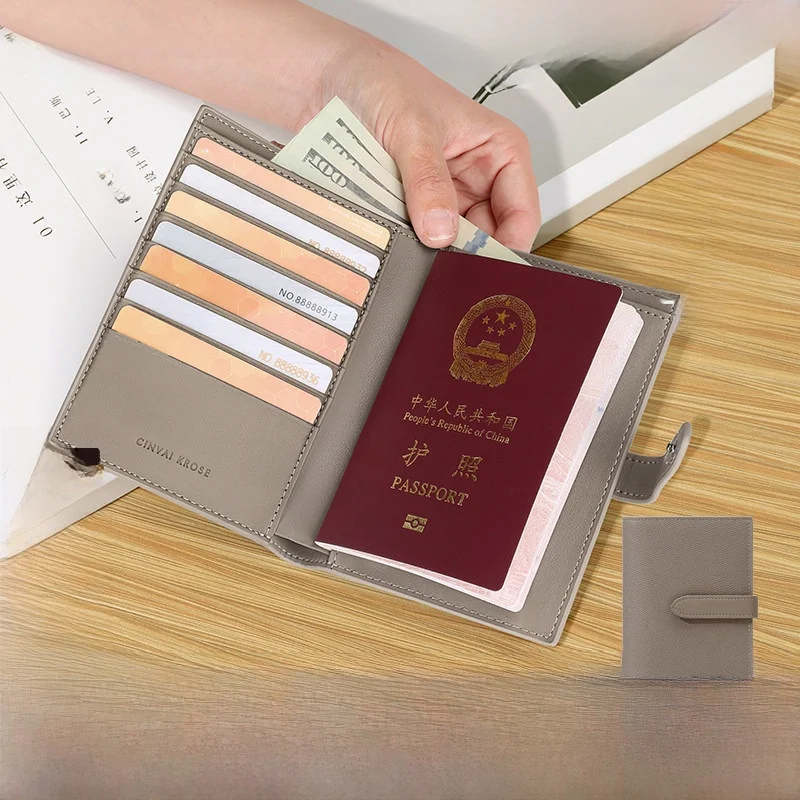 authentic-cinvaikrose-women's-travel-passport-holder-protective-cover-multi-function-card-bag-document-bag-long-wallet