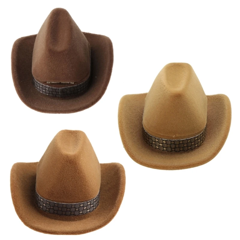 for Creative Cowboy Hat Rings Box Jewellery Display Storage for Case HXBA